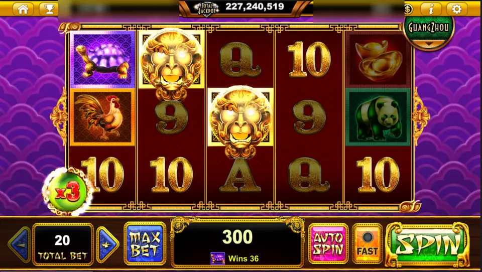 Two golden ape masks and a x3 orb in Age Of Golden Ape, win 300 at total bet 20