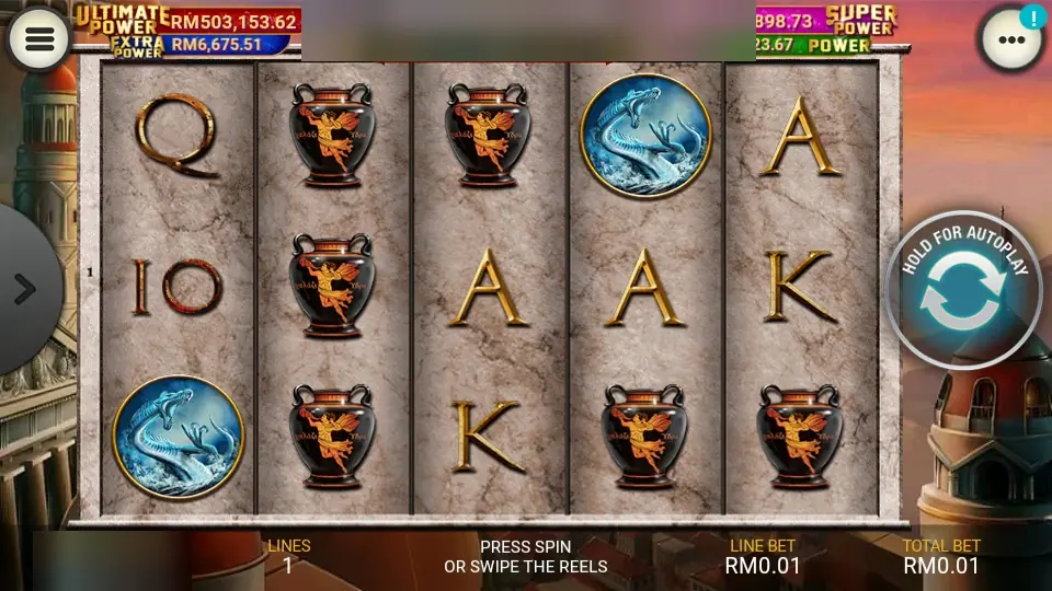 God of Storm on Lpe88 with vases, card letters and a sea serpent medallion on a losing spin