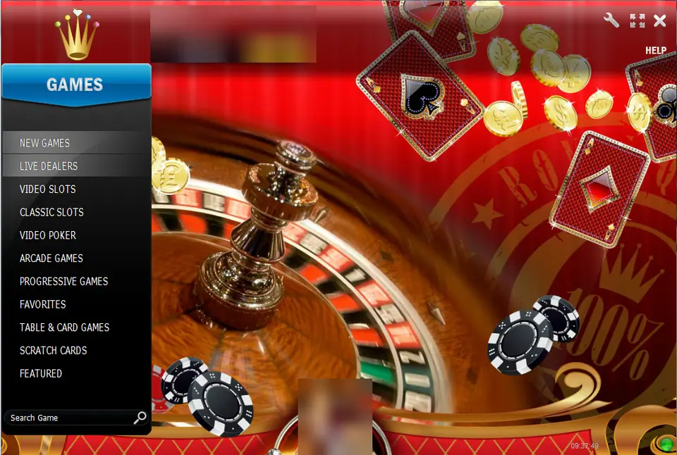 Rollex11 lobby on Windows with the games menu: new games, live dealers, video slots, classic slots, video poker, arcade, progressive, tables and scratch cards